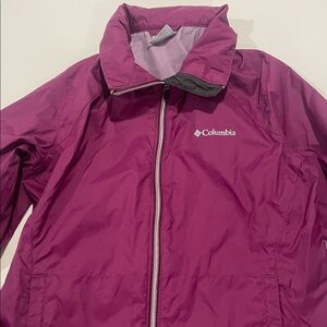 Columbia Windbreaker Lightweight Hooded Spring Jacket magenta golf Women’s med